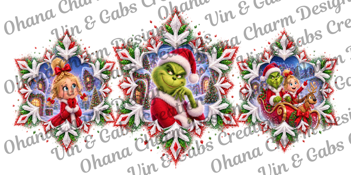 Ohana Exclusive-Grinch Snowflakes
