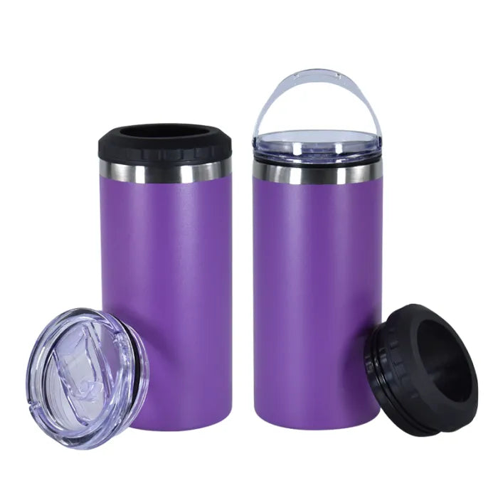 16oz 4 in 1 Powder Coated Can Cooler with Opener
