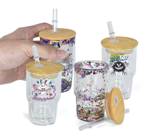3oz Glass Shot glass with bamboo lid