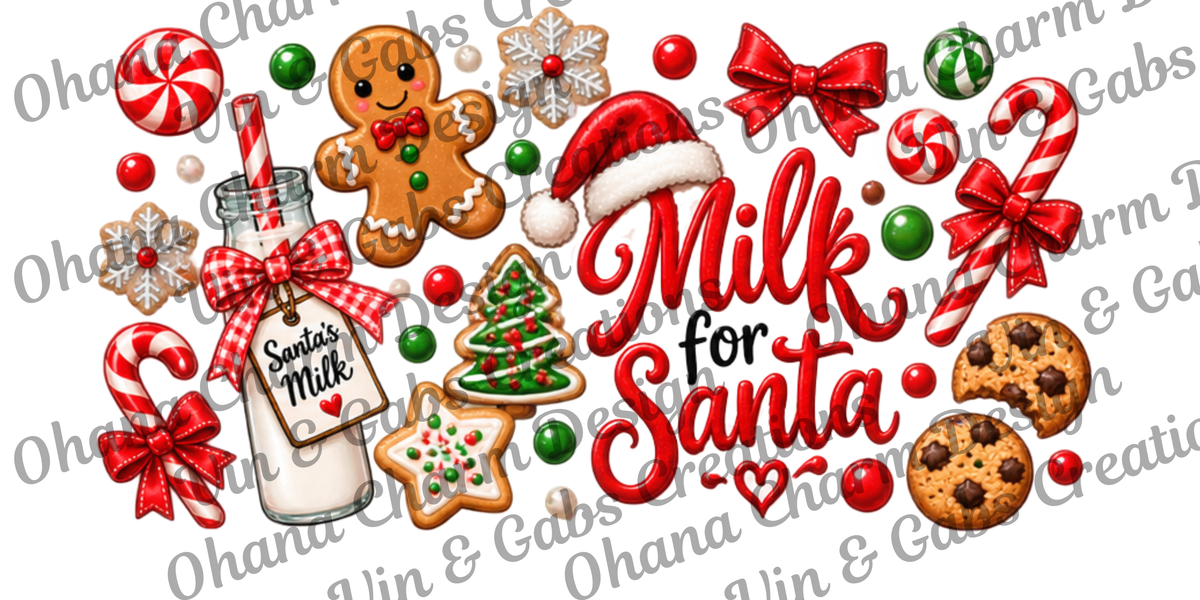 Ohana Exclusive-Milk For Santa Red And Green