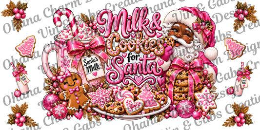 Ohana Exclusive-Milk And Cookies Pink Black Santa