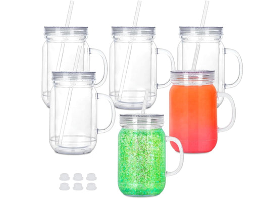 20oz Mason Jar Snow Globe Tumbler