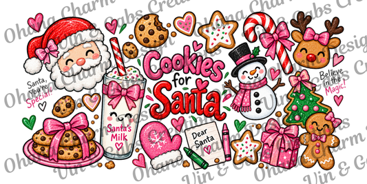 Ohana Exclusive-Cookies For Santa Kid Drawn Pink