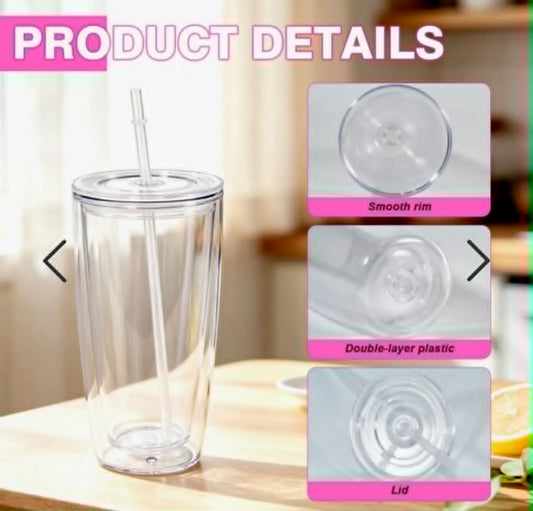 24oz Dome Shaped Snow Globe Tumbler
