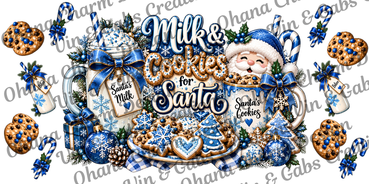 Ohana Exclusive-Milk And Cookies For Santa Blue