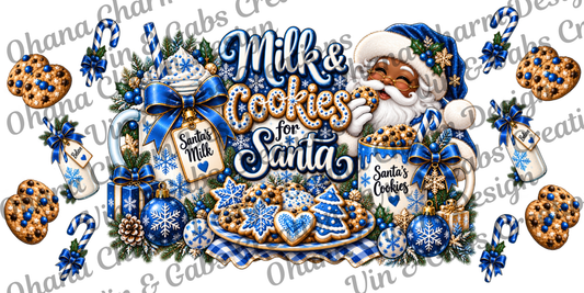 Ohana Exclusive-Milk And Cookies For Santa Blue Black Sanra
