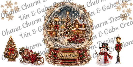 Ohana Exclusive-Red And Gold Snowglobe